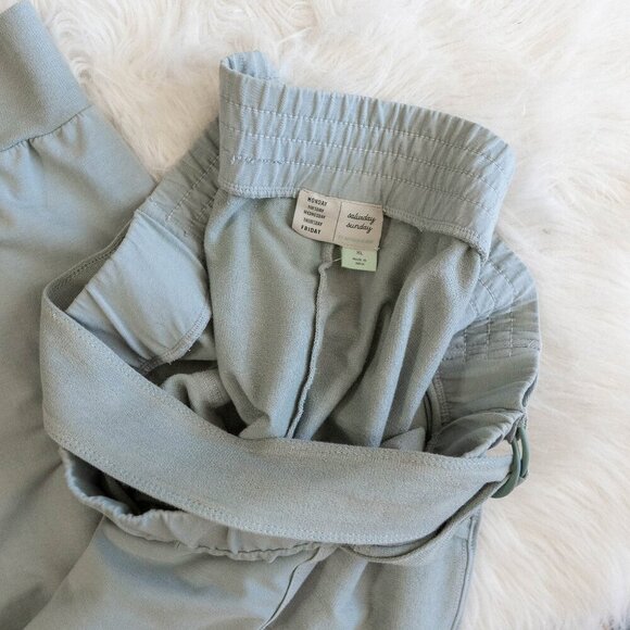 saturday sunday By Anthropologie Sydney Pants Sz XL Blue Belted Joggers - Picture 6 of 7